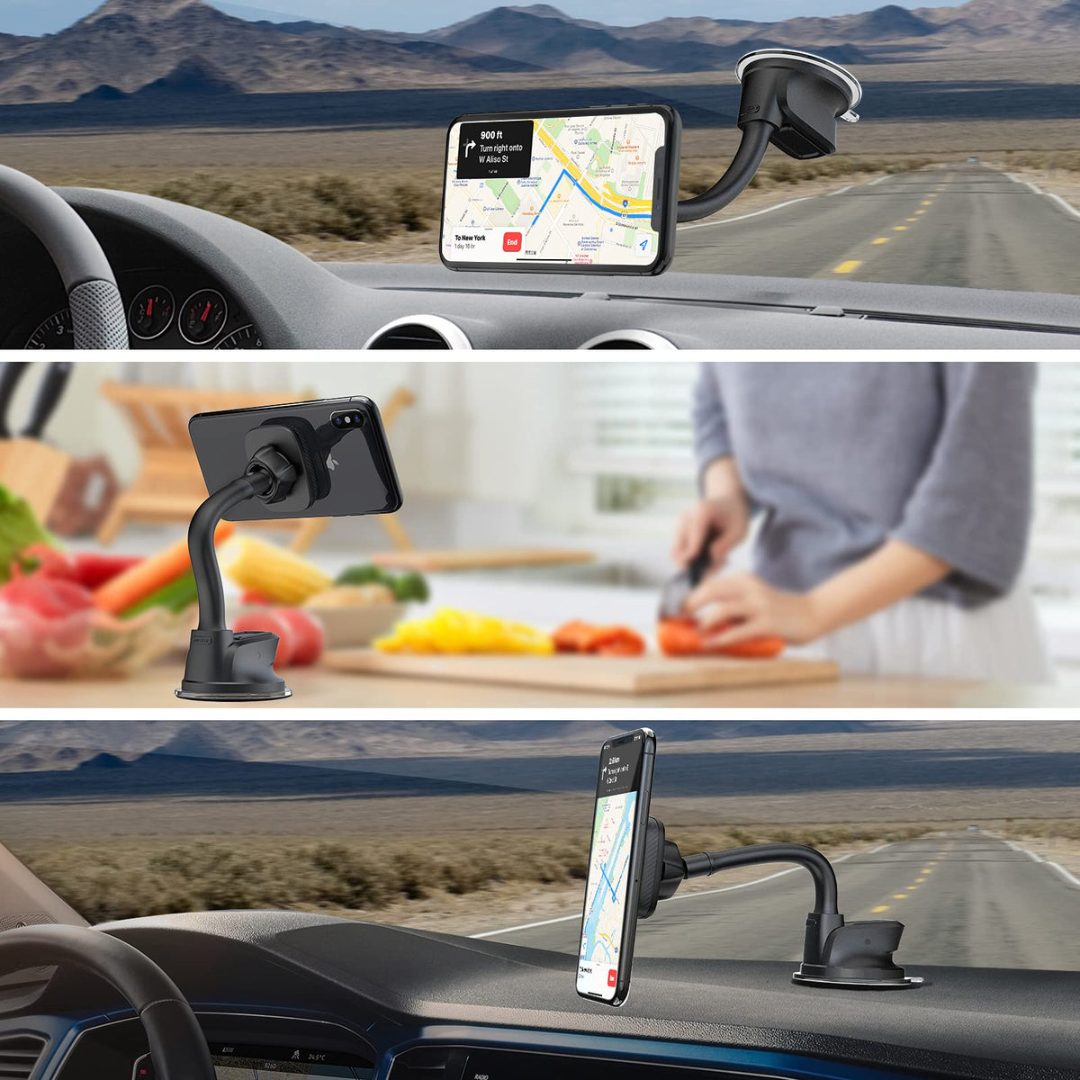 Magnetic Phone Holder for Car (Black)
