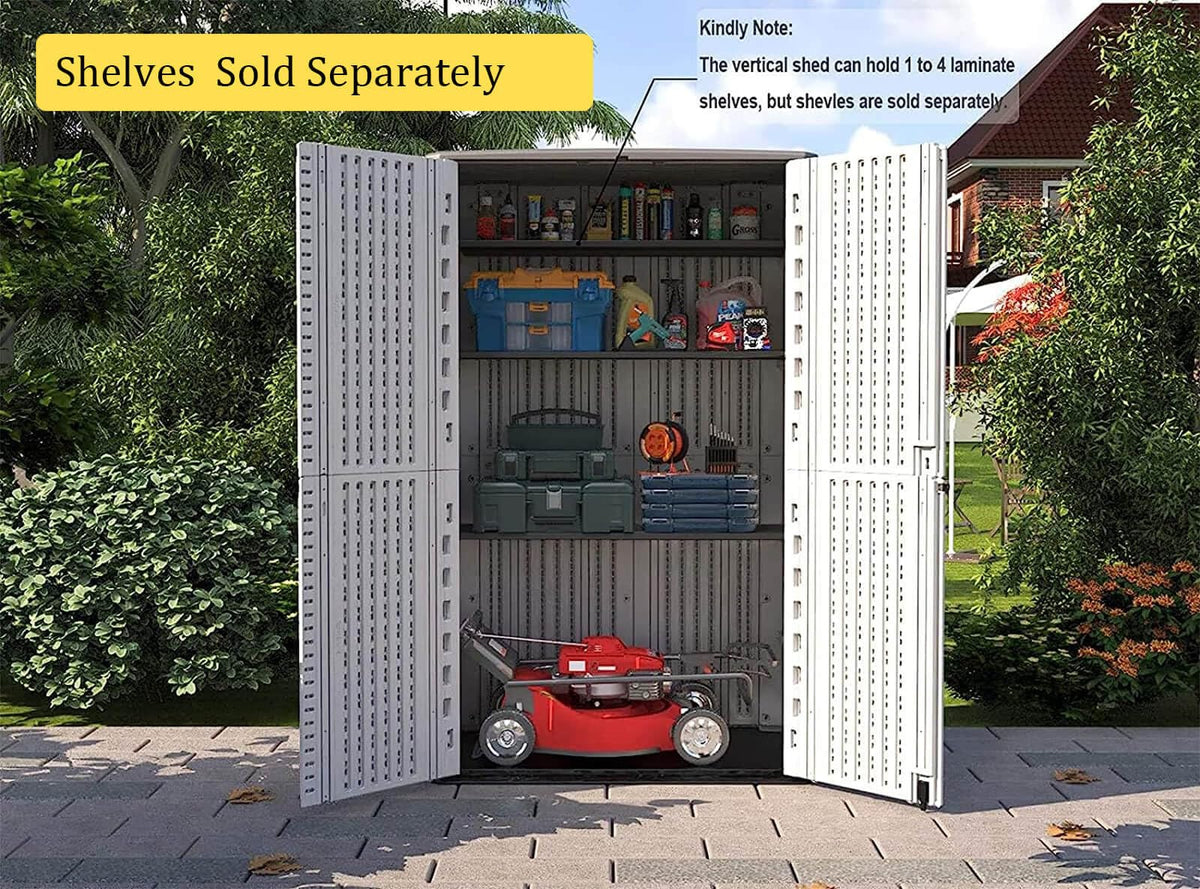 Storage Shed Weather Resistance (off white / Tall Shed-53 cu ft)