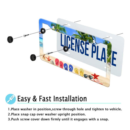 Beach Flip Flops License Plate Frame
