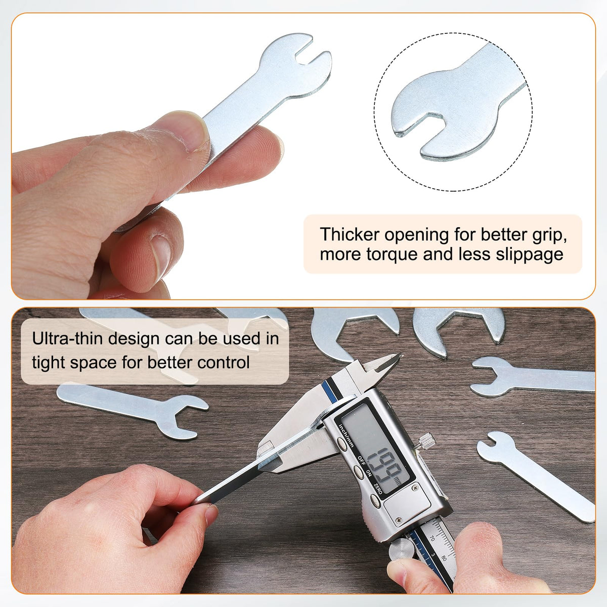 10pcs 4x66x1.5mm Small Single Open End Wrench Metric Wrenches (4x66x1.5mm)