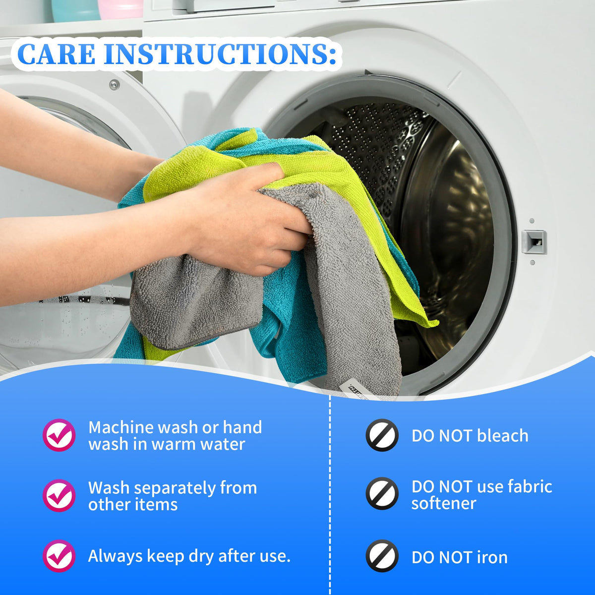 Microfiber Cleaning Cloth (3 Colors Assorted / 12pk)