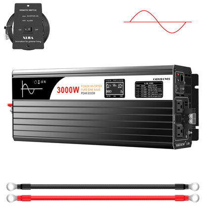 3000W Pure Sine Wave Inverter 24V DC to 120V AC Converter for Home (24V 3000W)