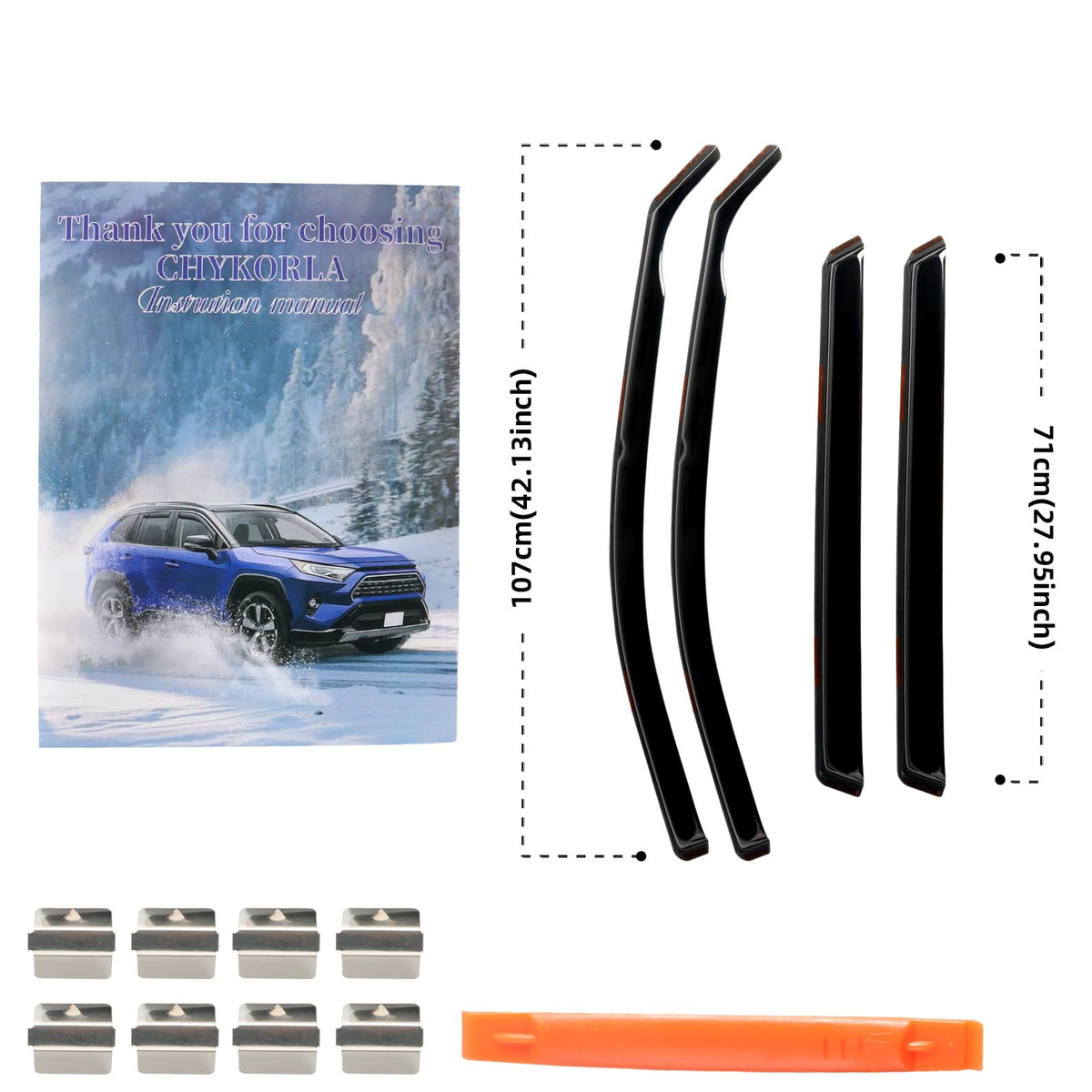 in Channel Rain Guards for 2021 2022 2023 2024 Nissan Rogue S
