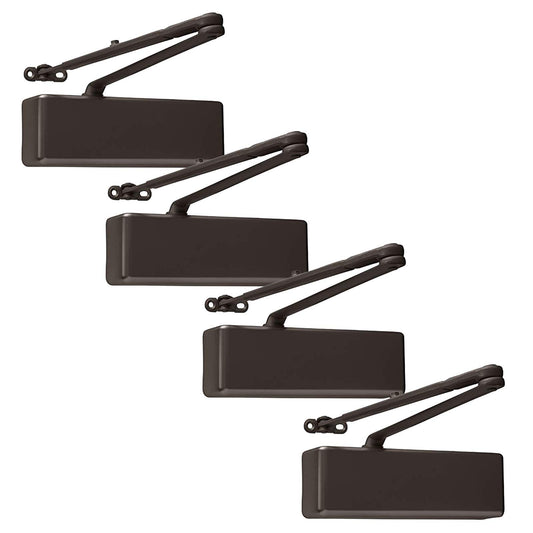 Extra Heavy Duty Door Closer Commercial Grade 1 (4 Pack / Bronze (DU))