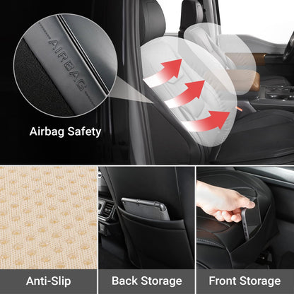 Premium Custom Fit Truck Car Seat Covers Front Seats Waterproof (A15 (See Vehicle Size Chart) / Front - Black)