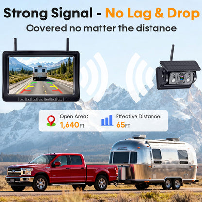 Dual Magnetic Wireless Backup Camera (7.2 Inch-2 Magnetic RV Cameras)