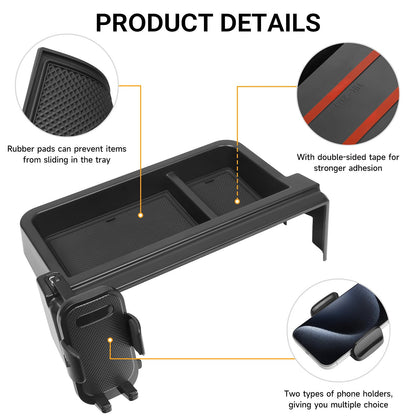 Car Phone Holder with Dashboard Storage Box for Toyota Tacoma 2024 2025 2026 & 4Runner 2025 2026 2027 Accessories (Car Phone Holder with Dash Organizer)