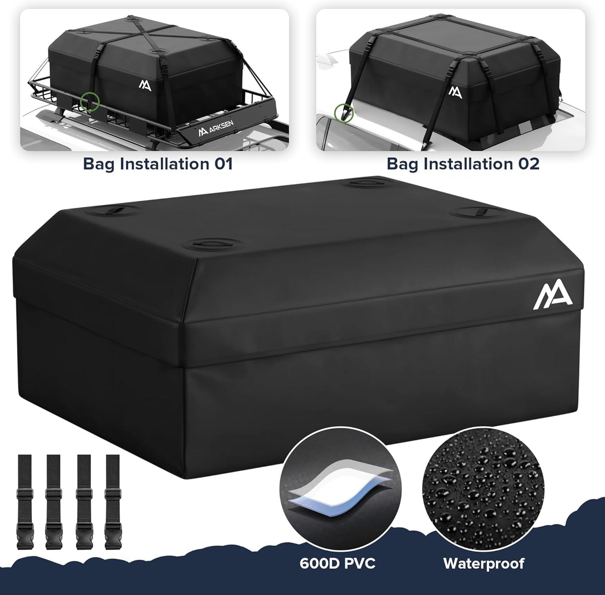 64" x 39" x 5" Roof Rack Cargo Basket with Bag