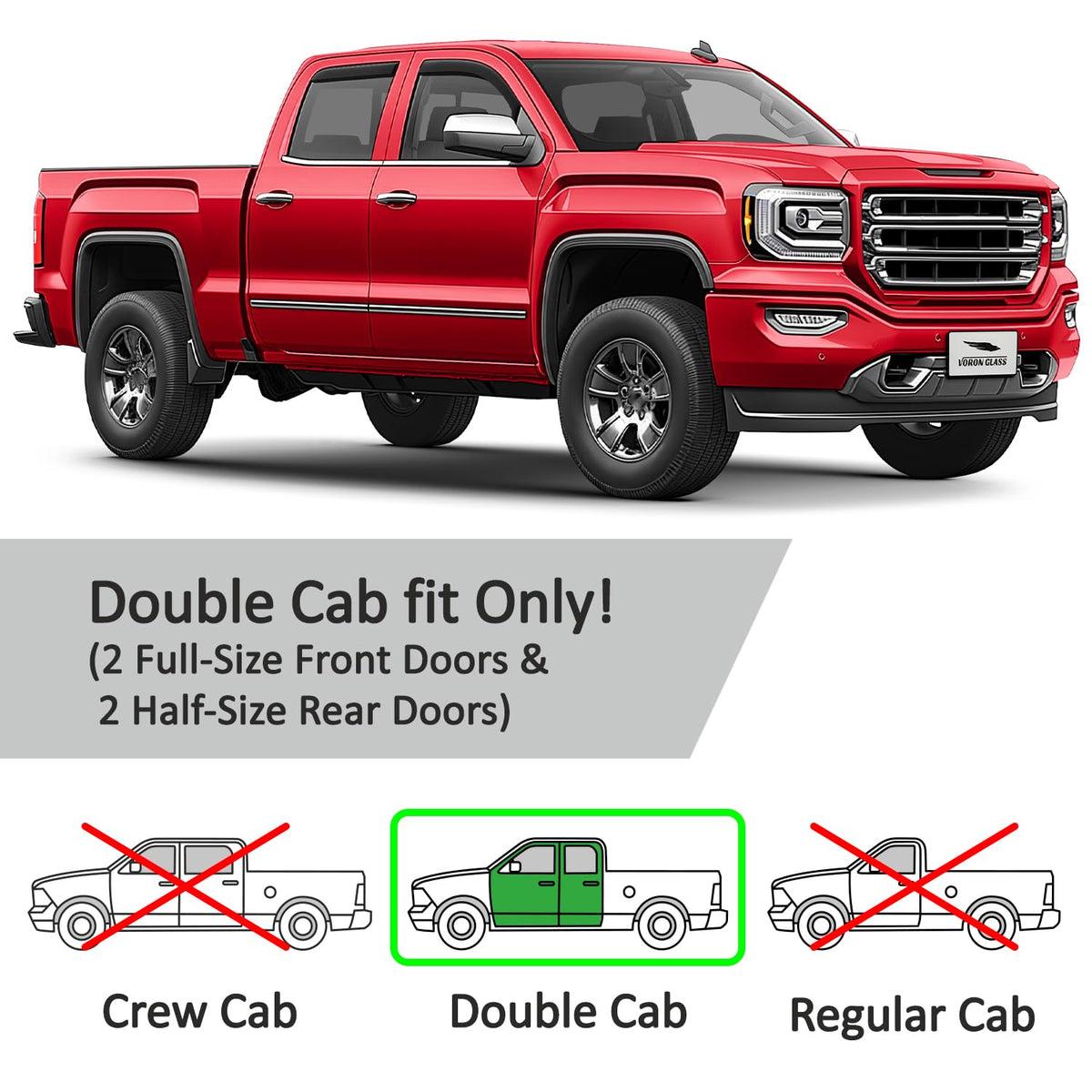 in Channel Extra Durable Rain Guards for Trucks GMC Sierra 2014 (BLACK)