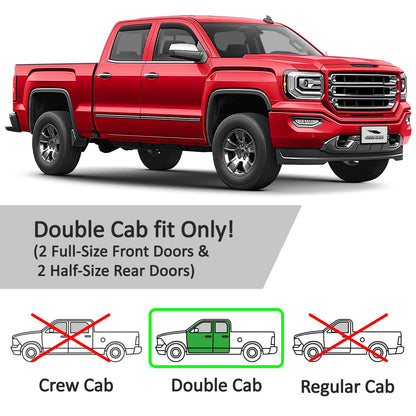 in Channel Extra Durable Rain Guards for Trucks GMC Sierra 2014 (BLACK)