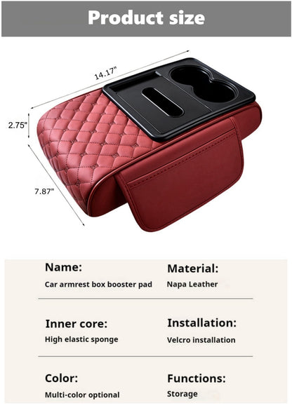5-In-1 Center Console Cover Organizer, Grid, Black-Red (Grid+ / Black&red)