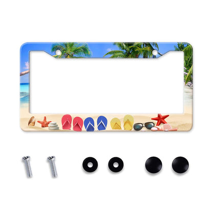 Beach Flip Flops License Plate Frame