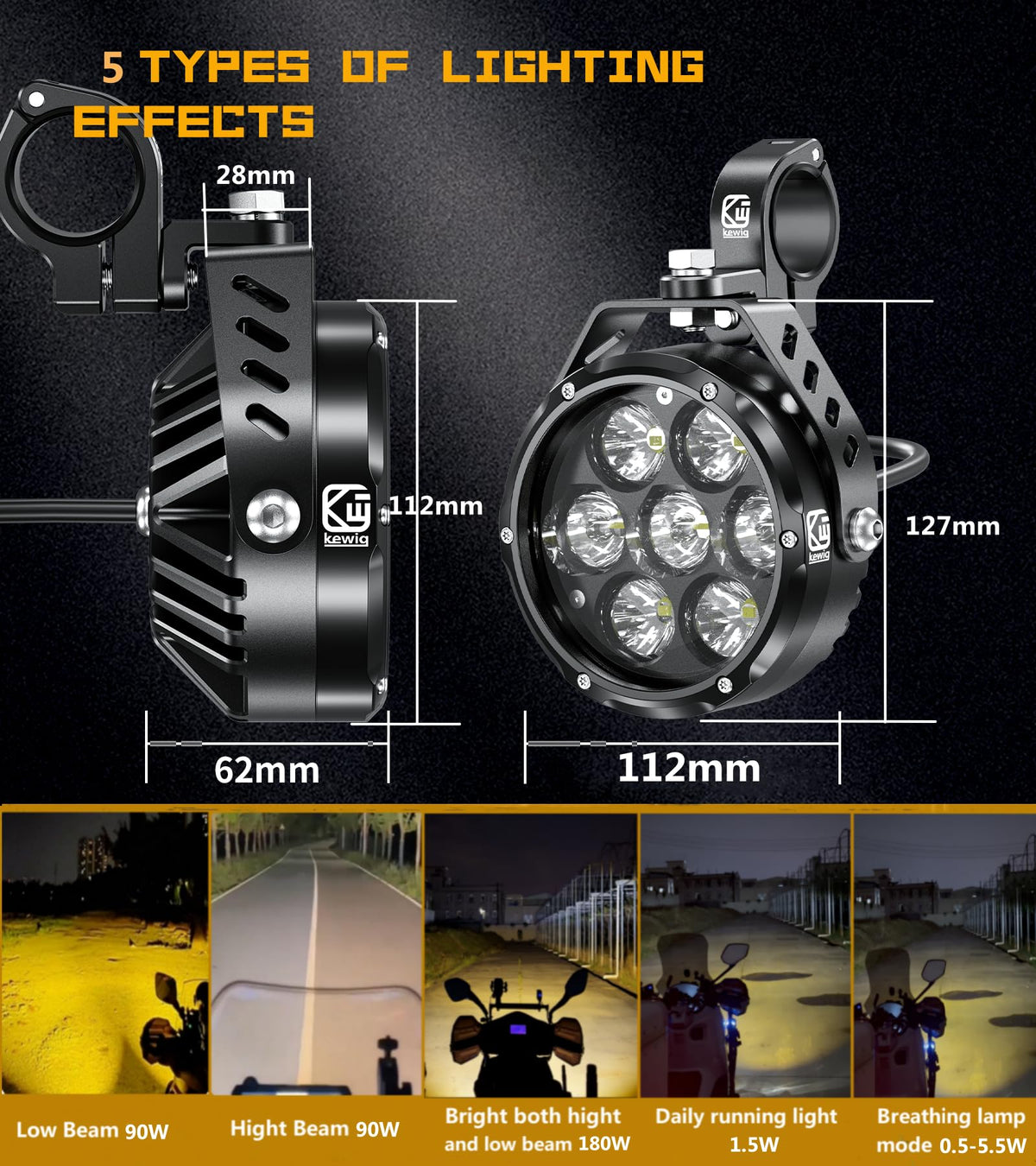 4.5 Inch Motorcycle Auxiliary LED Fog Light