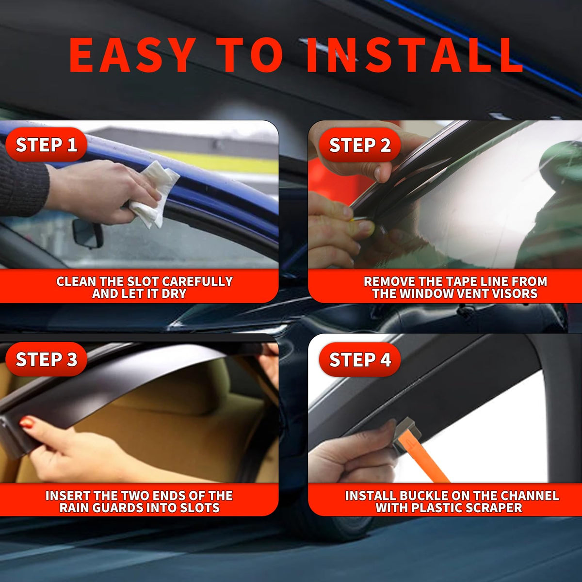 in Channel Rain Guards Fit for 2021 2022 2023 2024 2025 2026 Chevrolet