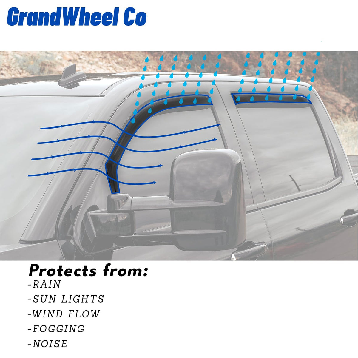 Window Deflectors Smoke Tinted in (For Durango 11-27)