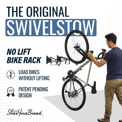 Swivel Bike Wall Mount (4 Pack / 2 Mountain Bike & 2 Road/Gravel)