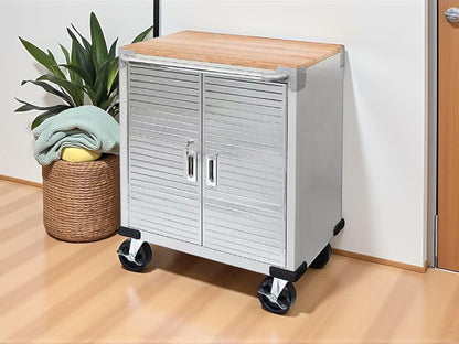 Heavy Duty Rolling Storage Cabinet with Wheels and Drawers (2 Door (28" W x 18” D x 34.5" H) / Granite)