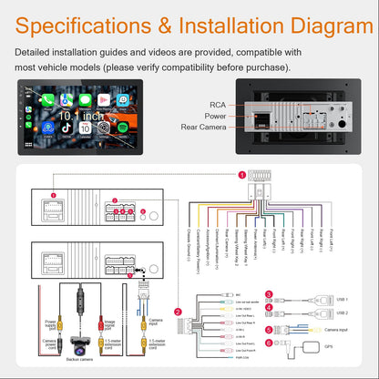 10.1 inch Single Din Car Screen
