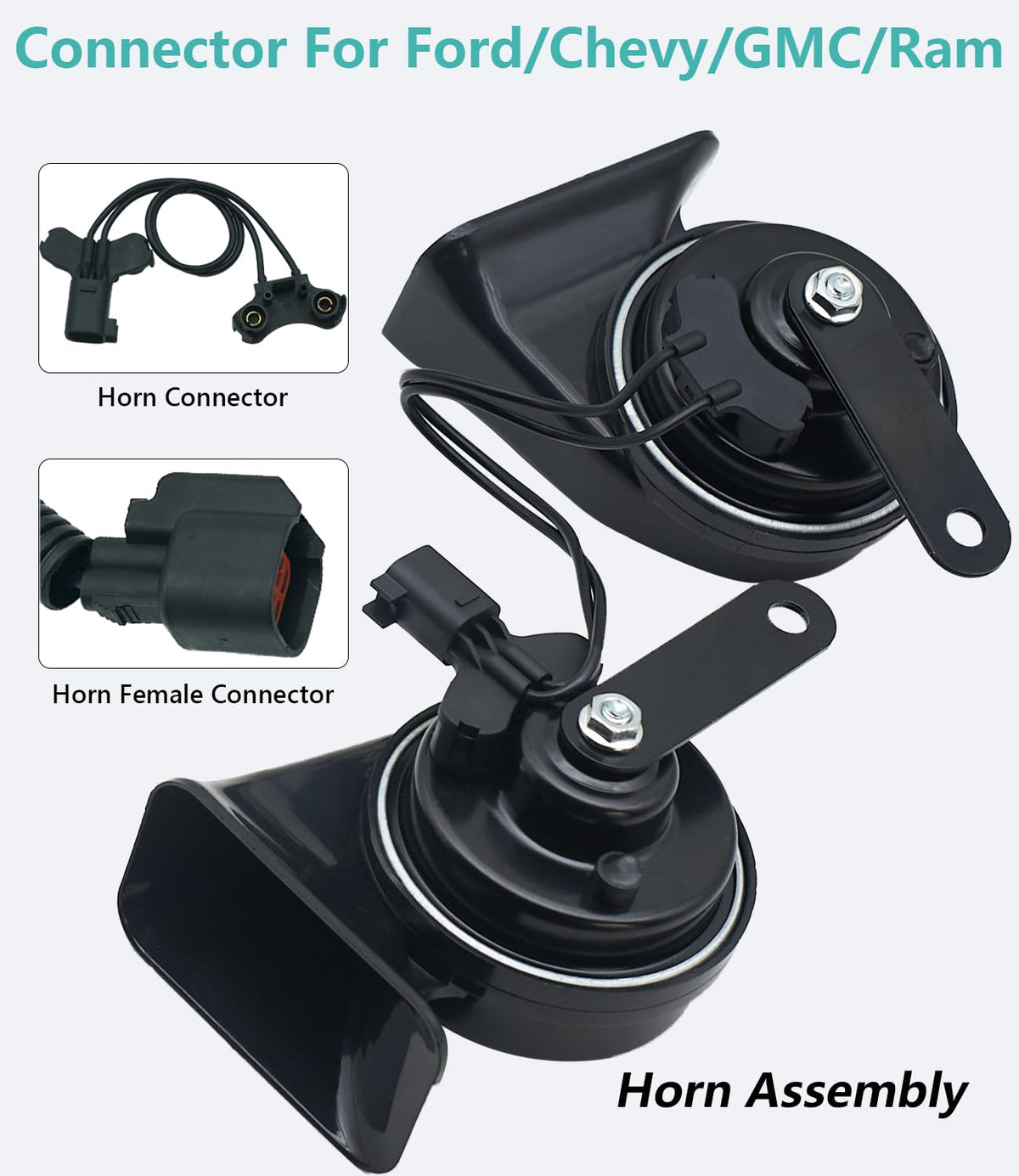 126dB Dual Tone Car Horn Kit with 2 Connector Types