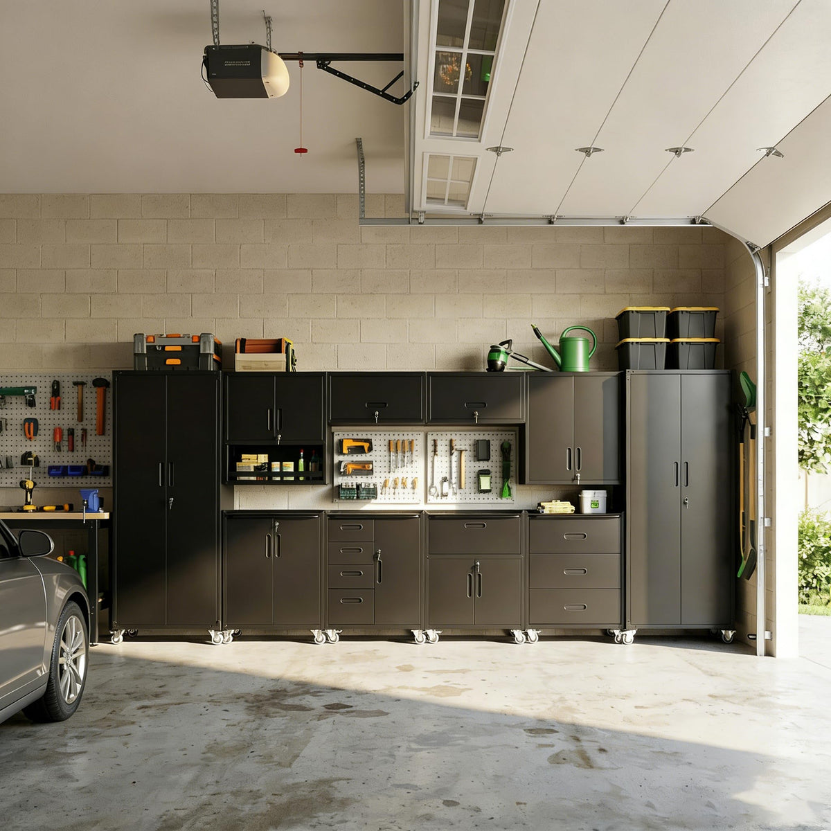 Garage Cabinet System (Black / 10 Pcs-StyleA)