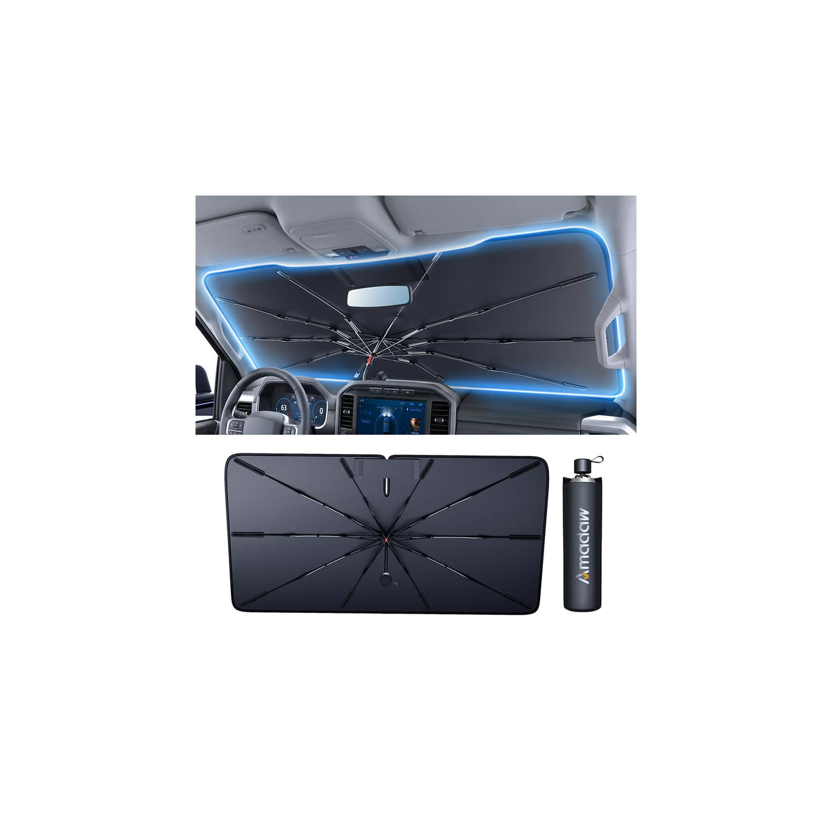 Windshield Sun Shade for GMC Terrain (GMC Terrain/Kia Seltos/Benz E300 2000-2026)
