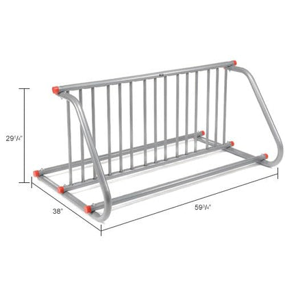 59-3/4"L Grid Bike Rack, Double Sided, Powder Coated Steel, 10-Bike Capacity, Gray, Commercial Bike Rack for Stores, Parks and Schools