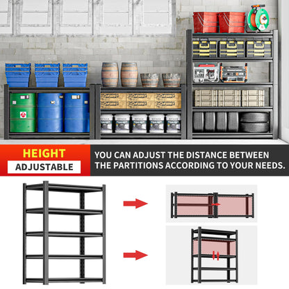 5 Tier Garage Shelving Heavy Duty (18" D x48" W x78" H)