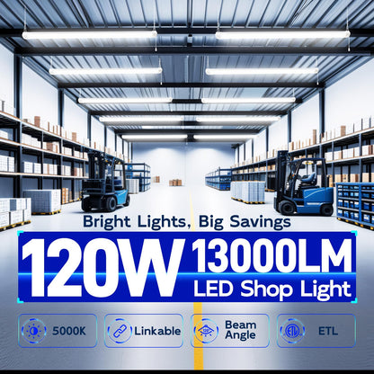 4FT 120W LED Shop Light Linkable (White / 120W)