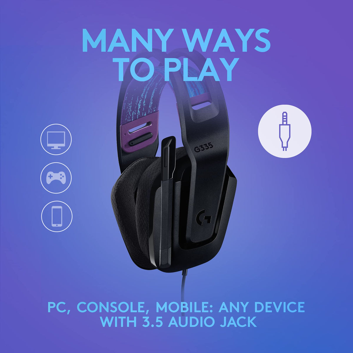 335 Wired Gaming Headset (Black (Pack of 1) / Wired)