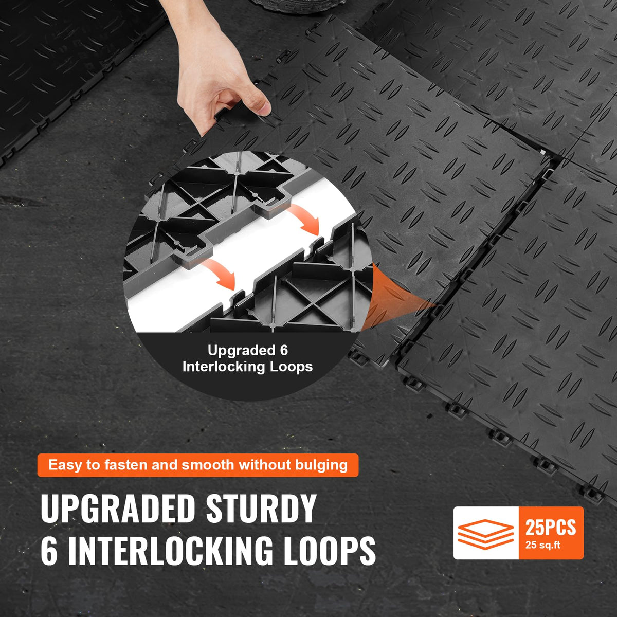 Garage Tiles Interlocking (25 Pack Tile / Black)