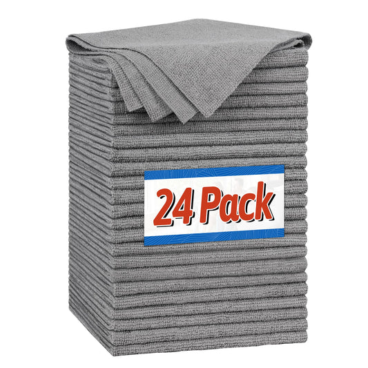 Microfiber Cleaning Cloth (Grey / 24PK)