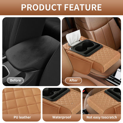 5-in-1 Car Armrest Cushion, Orange (Orange)