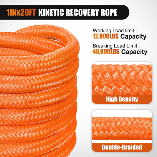 1in x 20ft Kinetic Recovery Rope (1Pc 1in x 20ft Kinetic Recovery Rope)