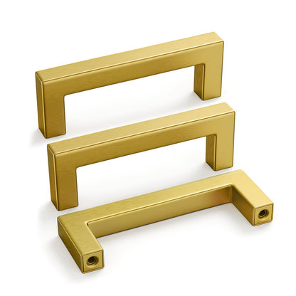 20 Pack 3 Inch Gold Cabinet Handles Brushed Brass Drawer Pulls (Gold / 3 Inch Hole Centers)