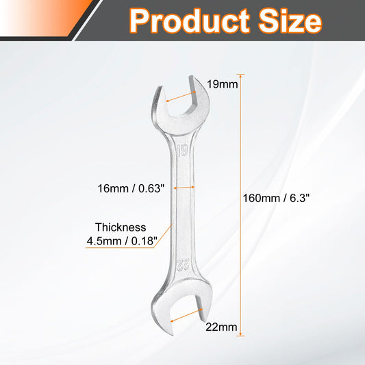 19x22mm Double Open End Wrench 15° Offset Angle Wrenches (19mm x 22mm)