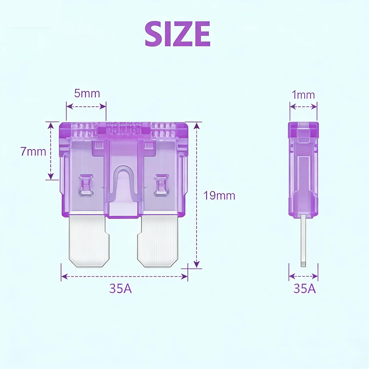 80Pcs) 35 Amp Standard Fuse, 35A Car Blade Fuses for Car/RV/Truck/SUV/Motorcycle/Boat