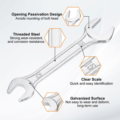 12x15mm Double Open End Wrench 15° Offset Angle Wrenches (12mm x 15mm)