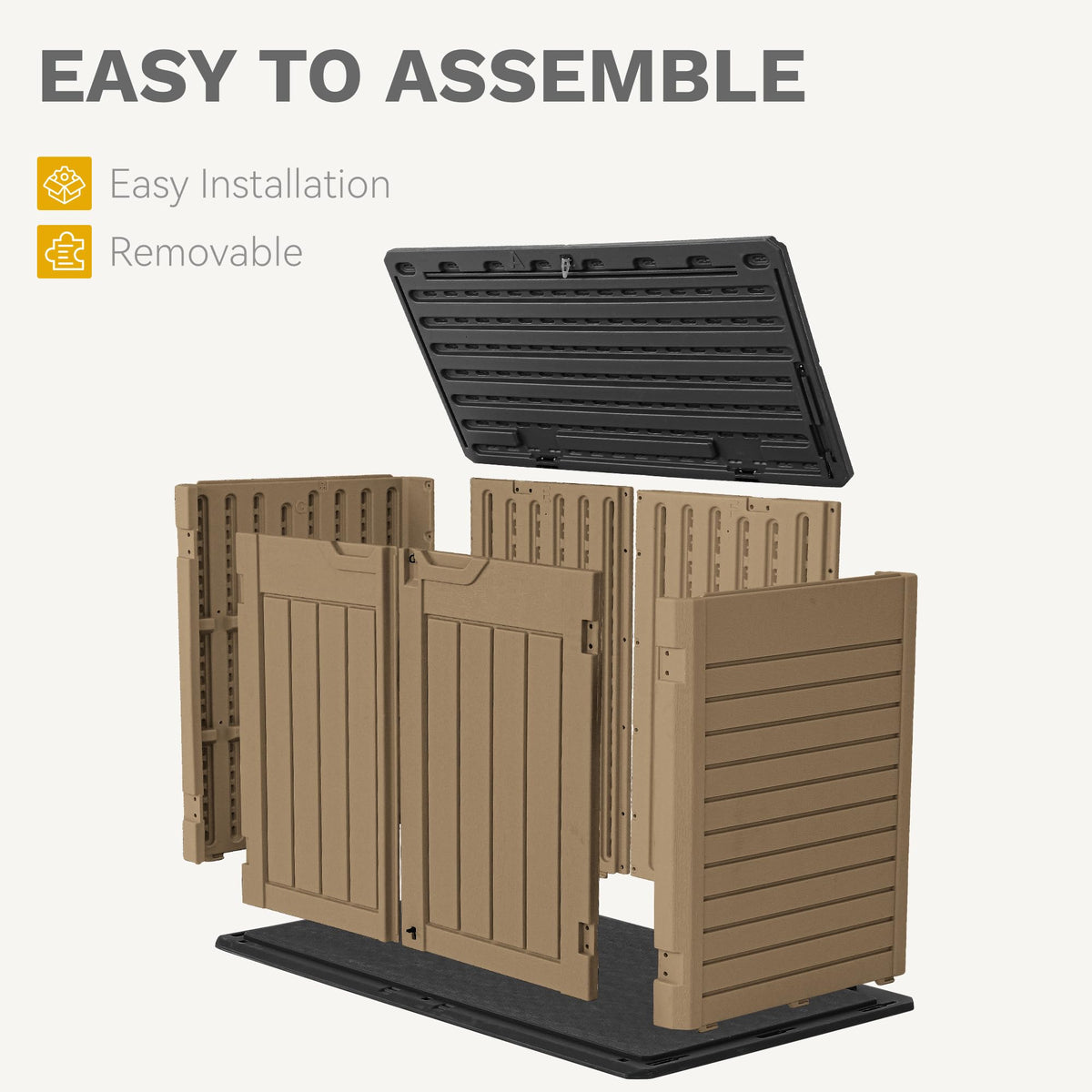 35 Cuft Outdoor Horizontal Storage (Brown / Medium-35 Cu Ft)