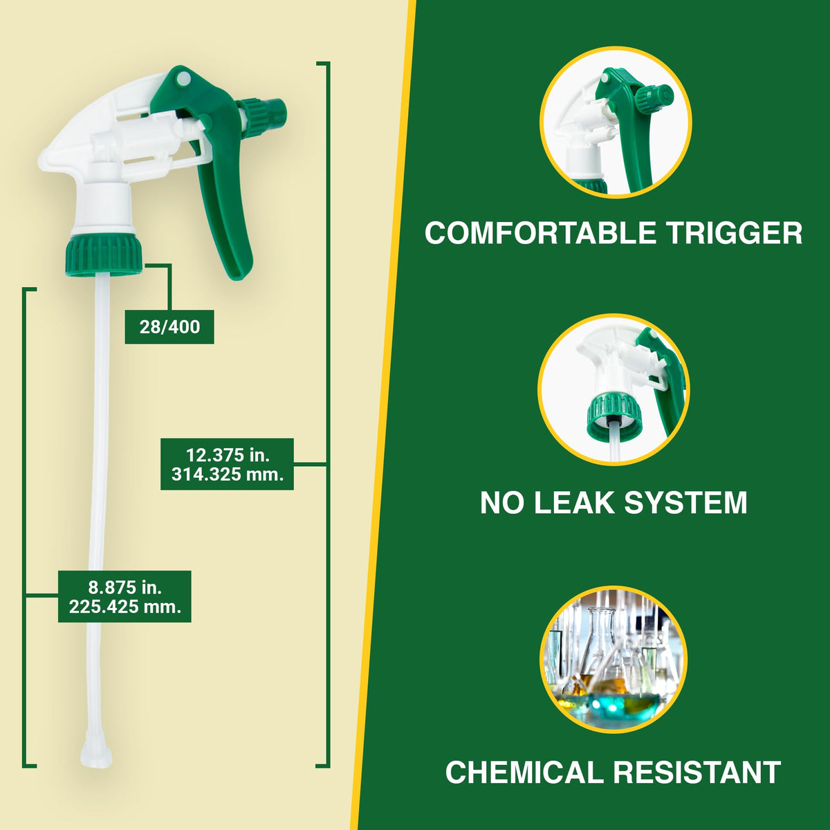 Spray Bottle Nozzle Replacement Tops (32 Ounces (Pack of 24) / Green)