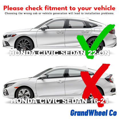 Window Deflectors Smoke Tinted in (For Civic 22-27 Sedan)