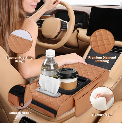 5-in-1 Car Armrest Cushion, Orange (Orange)