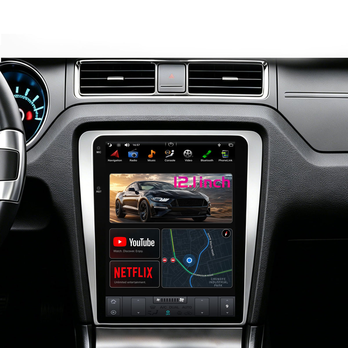12.1 Inch Car Stereo Radio for Ford Mustang 2010 (T-style)