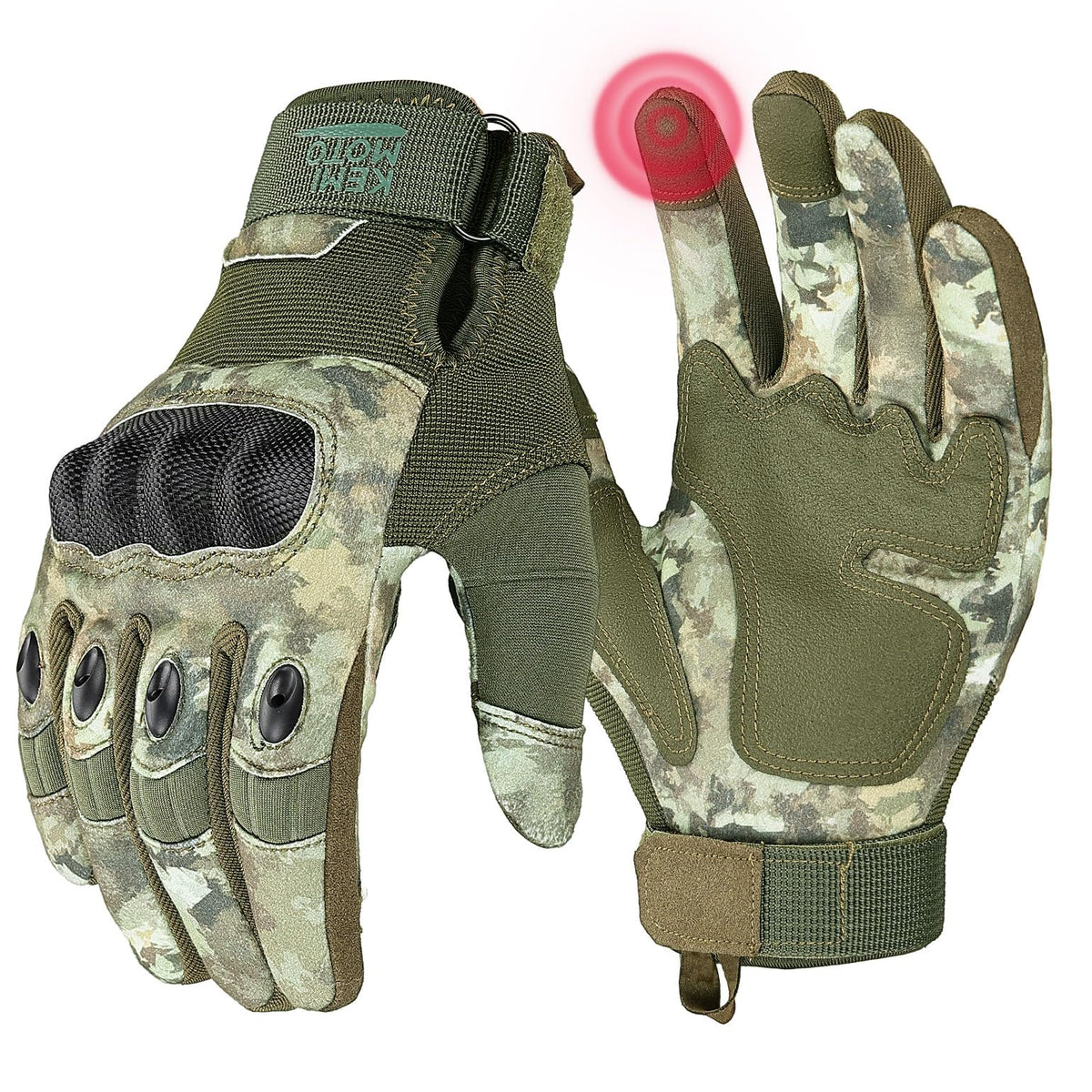 Tactical Gloves for Men (Camo, Microfiber Protection / Large)