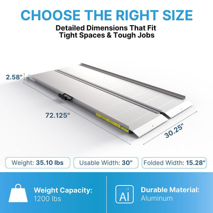 TRAVERSE Aluminum Singlefold Folding Ramp (6 Foot / Singlefold)