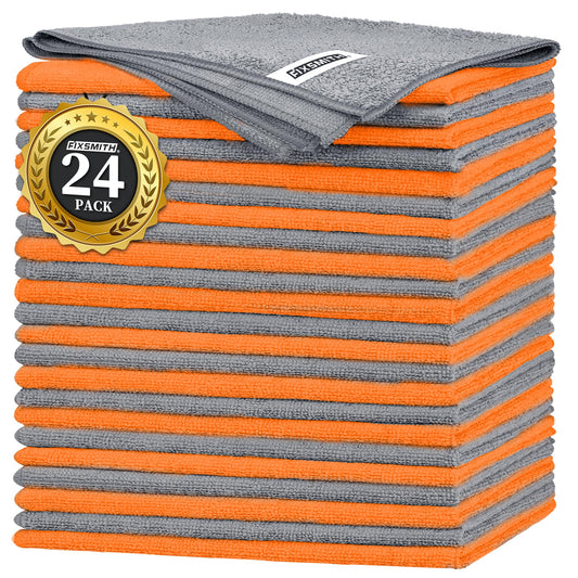 Microfiber Cleaning Cloth (Grey&orange / 24pk)