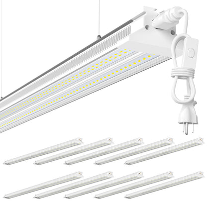 Super Bright 120W 5000K 20000LM Led Shop Lights 8FT Hanging&Surface Mount (8FT-120W-10PACK)