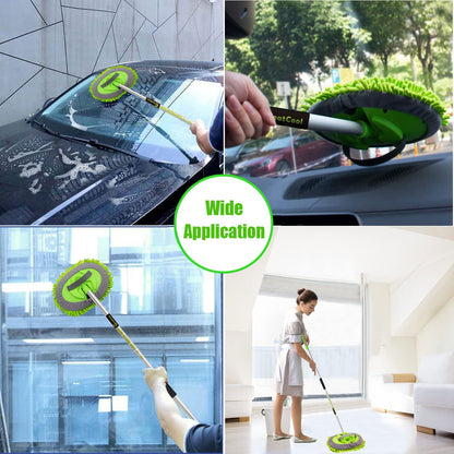62" Car Wash Brush Mop Kit with Long Handle (Green)
