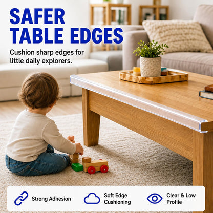 Clear Edge Protector for Baby Proofing (9.84ft(3m) / 2 Roll,1.18 x 9.84FT)