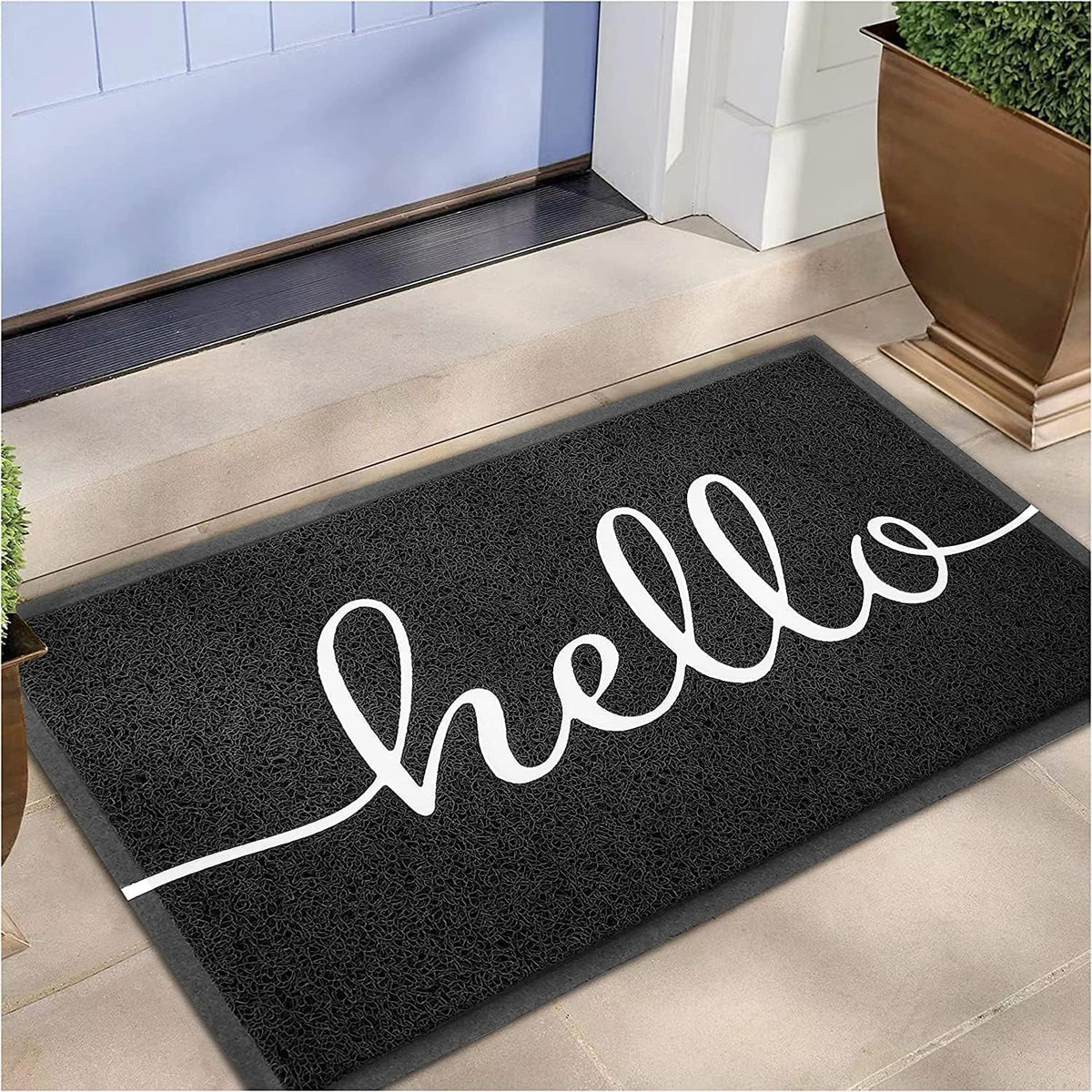 Door Mat Outside Inside Hello Doormat (Hello / 2'6" x 1'6")