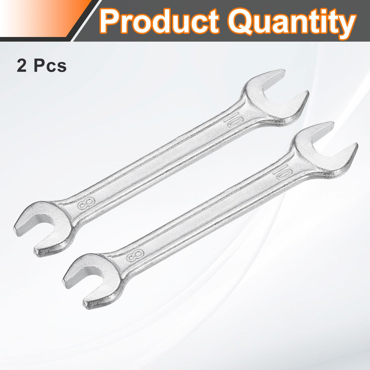 2pcs 8x10mm Double Open End Wrench 15° Offset Angle Wrenches (8mm x 10mm)